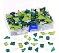 Swpeet Mixed Colors Shine Crystal Series Mosaic Tiles Assortment Kit, Square and Triangle Glitter Crystal Tiles Perfect for Home Decoration Crafts