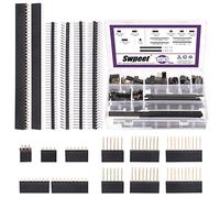 Swpeet Pin Header Socket Connector Strip Assortment Kit, 190Pcs 14 Types 2.54mm Male/Female, Long and Short Needle, Stacking Headers Pins