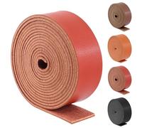 Swpeet Red Brown 1 Inch Wide 80 Inches Leather Strap, Single Sided Full Grain Leather Strips Cord String, Long Flat Leather Belt Strips Ideal for DIY Craft Projects, Clothing, Jewelry, Wrapping