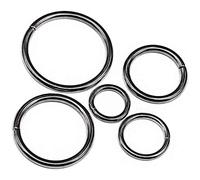 Swpeet S488 50 Pcs Gun Black Assorted Multi-Purpose Metal O Rings for Belts Hardware Bags Ring Hand DIY Accessories - 1/2 Inch, 5/8 Inch, 3/4 Inch, 1 Inch, 1-1/4 Inch