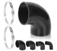 Swpeet Silicone Hose Kit, 3Pcs 3.5 Inch - 89mm 90 Degree Elbow 4-Ply Reinforced, with 304 Stainless Steel T Bolt Hose Clamp, High Temperature Resistance, Automotive Use