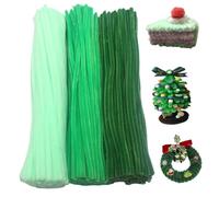 Swpohrat 300 Pieces Shades of Light Green Pipe Cleaner Craft Set 3 Assorted Colors,Thick Fuzzy Chenille Stem Pipe Cleaners for Craft Leaves Christmas Tree