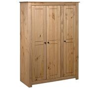 Swpsd 3-Door Wardrobe Bedroom Closet Cabinet 118x50x171.5 cm Pine Panama Range for Living Room Bedroom Clothes Organizer Furniture