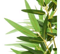 Swpsd Artificial Bamboo Tree 4ft Tall Fake Plant with Realistic Textile Leaves and Real Bamboo Trunks, Maintenance-Free Faux Plant in Plastic Round Pot for Home Office Living Room Garden Patio Decor 3