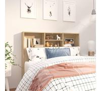 Swpsd Bookcase Headboard Cabinet with Storage - Engineered Wood, Sonoma Oak, 120 x 19 x 103.5 cm, Bedroom Furniture Model811856