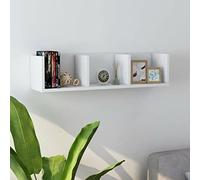 Swpsd CD Wall Shelf White 75x18x18 cm Engineered Wood Wall Storage Shelving Units Wall Display Storage Racks for Bedroom,Living Room,Office,Bathroom,Kitchen Furniture white CD Storage