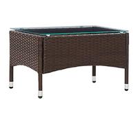 Swpsd Coffee table End Table Couch Accent Table Living Room Storage Console Unit Brown 60x40x36 cm Poly Rattan Outdoor Furniture brown Outdoor Tables