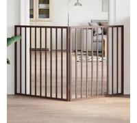 Swpsd Dog Gate Foldable 2 Panels Brown 160 cm Poplar Wood Dog door Model352202