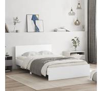 Swpsd Engineered Wood Bed Frame with Plywood Slats - White, 203 x 125 x 70 cm - Ideal for Restful Sleep Model3207490
