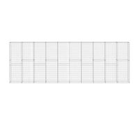Swpsd Gabion Wall Retaining Wall Galvanised Steel 600x30x200 cm Silver Mesh 10x5 cm 3.5 mm Wire Diameter 1400 kg/m³ Load Capacity for Residential Commercial Landscape Design Wind Precipitation Protect