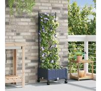 Swpsd Grey PP Garden Planter with Trellis and Wheels for Outdoor Patio, 40x40x131.5cm, 1 Pack 3422936