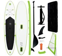 Swpsd Inflatable Stand Up Paddleboard with Sail Set Green and White Inflatable Stand Up Paddle Board Model92735