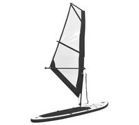 Swpsd Inflatable SUP Board with Sail, 330x72x10cm Black White PVC EVA Paddle Board, 3m² Sail, 215cm Oar, 100kg Load, Puncture-Proof UV Resistant, for Learning Recreational Paddling Small Wave Riding 9