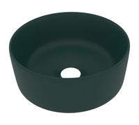 Swpsd Luxury Wash Basin Round Matt Dark Green 40x15 cm Ceramic Sink Model147014
