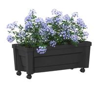 Swpsd Mobility Planter with Wheels Polypropylene Black 79x35x33cm for Outdoor Garden Balcony Patio Display 42041721
