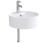 Swpsd Modern Bathroom Wash Basin Chrome Ceramic 40.5x40.5x15cm with Faucet and Drain for Contemporary Indoor Bathroom 890232