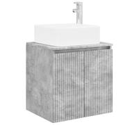Swpsd Modern Wall-Mounted Sink Vanity Engineered Wood Concrete Grey 49.5x41x63cm with Washbasin Under Sink Storage for Small Bathroom 890405