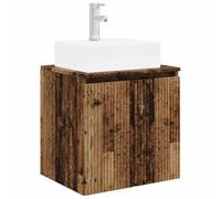 Swpsd Modern Wall-Mounted Sink Vanity Engineered Wood Old Wood 49.5x41x62.5cm with Washbasin Under Sink Storage for Small Bathroom 890420