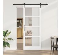 Swpsd Modern White & Black Sliding Door - Space-Saving, Matte Finish, Easy Installation, Solid Wood, Bedroom Use Model3332348