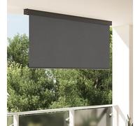 Swpsd Outdoor Roller Blind Striped Manual Adjustable Anthracite 220 x 250 cm Fabric Fence Screening Model362096