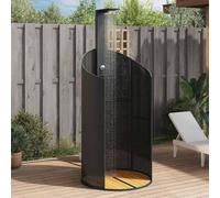 Swpsd Outdoor Shower Black PE Rattan Large Twisty Outdoor Shower Garden Shower Model368212