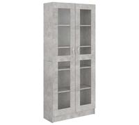 Swpsd Sl lassic Vitrine Cabinet Bookcase with 5 Compartments - Engineered Wood, Concrete Grey, 82.5 x 30.5 x 185.5 cm - Home Decor Storage Model802772