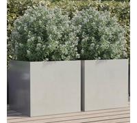 Swpsd Stainless Steel Planter Boxes for Garden Decoration - Silver, 49 x 47 x 46 cm Model841568