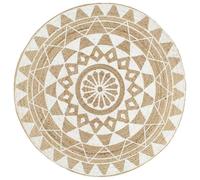 Swpsd Tapis fait à la main Jute avec imprimé blanc 120 cm carpet Model133696