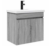Swpsd Wall-Mounted Bathroom Vanity with Sink Grey Sonoma 61x40x74.5cm Engineered Wood for Modern Bathroom Storage 889542
