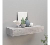 Swpsd Wall-mounted Drawer Shelf Concrete Grey 60x23.5x10cm MDF Floating Drawer Cabinet Wall Display Shelving Units Storage Racks Bedside Cabinet for Living Room Bedroom Furniture