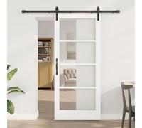 Swpsd White & Black Modern Sliding Door - Solid Wood, Matte Finish, Easy Installation, 86x198.5cm Model3331836