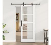 Swpsd White & Black Modern Sliding Door - Solid Wood, Matte Finish, Indoor Use, Easy Installation Model3332268