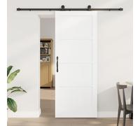 Swpsd White Rectangular Natural Wood Sliding Door with Sleek Hardware - Perfect for Living Room, Indoor Use Only Model3333479