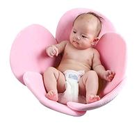 SWQLN Baby Bath Cushion, Pink, Soft Velvet Cover, Sink Insert for Infant Bathing Tub Seat Support