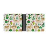 SWQNHTYC Alpaca Cactus Wallet Women Bifold Multi Card Slots Ladies Mini Purse