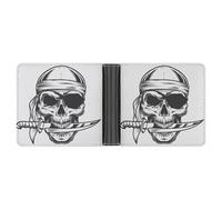 SWQNHTYC Black Pirate Skull Womens Pocket Wallet Case Leather Bifold Credit Card Holder