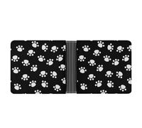SWQNHTYC Black White Footprints Women's Small Wallet Change Pouch Leather Card Wallet Organizer