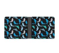 SWQNHTYC Blue Dolphin Womens Pocket Wallet Case Leather Bifold Credit Card Holder