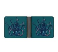 SWQNHTYC Blue Octopus Women's Small Wallet Change Pouch Leather Card Wallet Organizer
