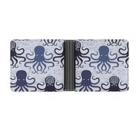SWQNHTYC Blue Octopus Women's Small Wallet Change Pouch Leather Card Wallet Organizer