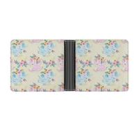 SWQNHTYC Blue Pink Elephant Women's Small Wallet Change Pouch Leather Card Wallet Organizer