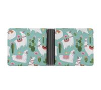 SWQNHTYC Cactus Alpaca Wallet Women Bifold Multi Card Slots Ladies Mini Purse