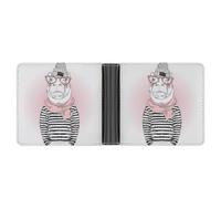 SWQNHTYC Cartoon Hippo Womens Pocket Wallet Case Leather Bifold Credit Card Holder