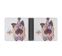 SWQNHTYC Cartoon Pug Dog Wallet Women Bifold Multi Card Slots Ladies Mini Purse