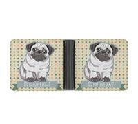 SWQNHTYC Cartoon Pug Dog Wallet Women Bifold Multi Card Slots Ladies Mini Purse