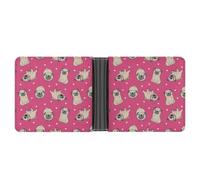 SWQNHTYC Cartoon Pug Dog Women's Small Wallet Change Pouch Leather Card Wallet Organizer