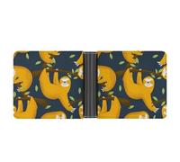 SWQNHTYC Cartoon Sloth Womens Pocket Wallet Case Leather Bifold Credit Card Holder