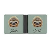 SWQNHTYC Cartoon Sloth Women's Small Wallet Change Pouch Leather Card Wallet Organizer