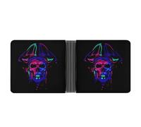 SWQNHTYC Color Skull Pirate Womens Pocket Wallet Case Leather Bifold Credit Card Holder