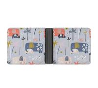 SWQNHTYC Colorful Elephant Women's Small Wallet Change Pouch Leather Card Wallet Organizer